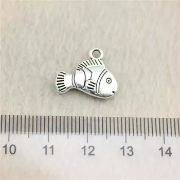 WYISYWG 15 шт., подвеска из металла, подвеска-рыба 16x14 мм, принадлежности для ювелирных изделий, компоненты B13106 античный серебряного
