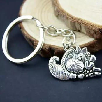 WYISYWG 1 шт. брелок для ключей женские брелоки для автомобильных брелоков с подвесками Рог изобилия 28x20 мм P-K1417-B11752 античный серебряного