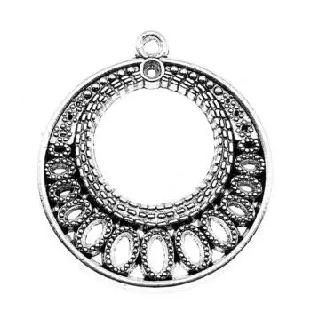 WYISYWG 3 шт. висячие серьги компоненты ювелирных изделий круглые серьги разъем 36x33 мм B13998 античный серебряного