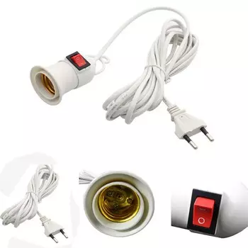 выключатель Приспособление Лампа Подвесной светильник Преобразователь Держатель вилки Основания ламп Адаптер лампы Розетка для лампы белый