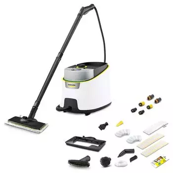 выпуск в пароочистителе Karcher SC 4 Deluxe Top модель Непрерывная подача воды Возможен бойлерный нагрев стабильного пара при высокой температуре Подъемники