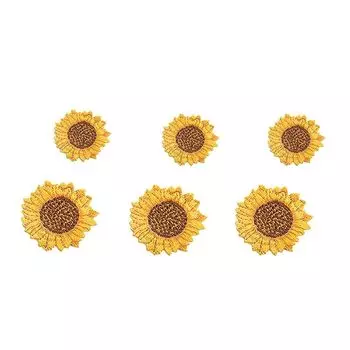 вышивка утюгом на заплатке животное нашивка на липучке утюг аппликация Модный (набор из 6 предметов: малый и большой подсолнух)