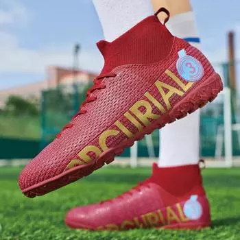 высокие футбольные бутсы для мальчиков и девочек для детей, учеников начальной и средней школы, для взрослых, для травы, AG, с длинными ногтями, для тренировок в школе 31