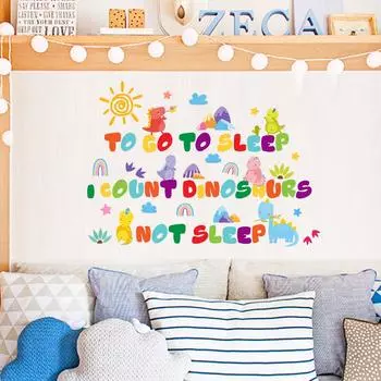 WZ9006 Cartoon Painted English Slogan Bedroom Living Room Commercial Space Wall Decoration Wall Sticker 30*59cm/WZ9006