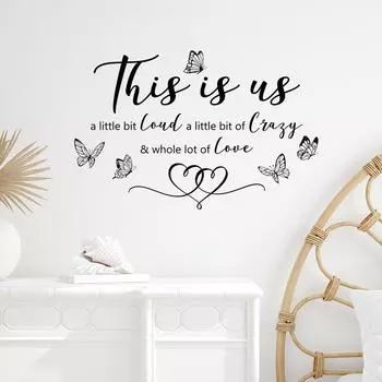 WZ9014 Английский Слоган Бабочка Любовь Спальня Гостиная Крыльцо Домашний Декор Наклейка На Стену 40*59cm/WZ9014