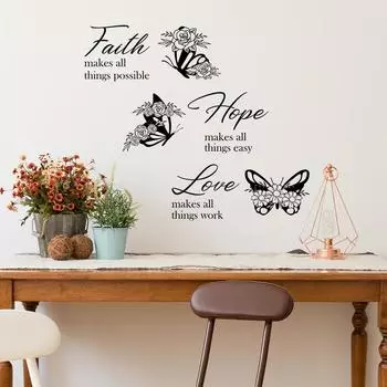WZ9020 Вдохновляющий английский слоган Бабочка Коммерческое место Спальня Кабинет Домашнее украшение Украшение Наклейка на стену 30*59cm/WZ9020