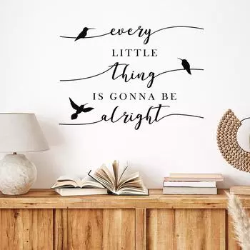 WZ9025 Английский Слоган Черная Птица Спальня Гостиная Кабинет Домашнее Благоустройство Украшения Наклейка На Стену 30*59cm/WZ9025