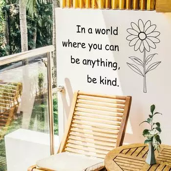 WZ9032 Inspirational English Slogan Sunflower Bedroom Commercial Place Landscaping Decoration Wall Sticker 30*59cm/WZ9032