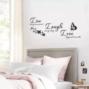 WZ9044 Английский слоган LIVE LAUGH LOVE Спальня Гостиная Домашнее украшение на стену Наклейка на стену 30*59cm/WZ9044
