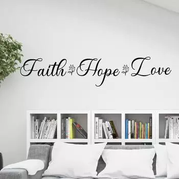 WZ9047 English Slogan Faith Hope Love Bedroom Living Room Beautification Wall Sticker 40*59cm/WZ9047