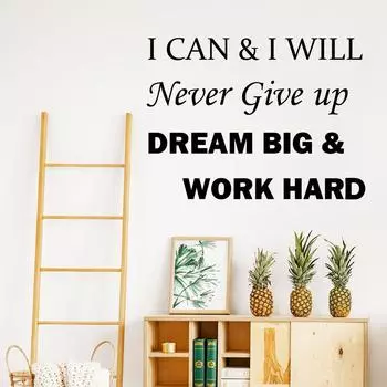 WZ9052 Inspirational English Slogan Bedroom Living Room Study Commercial Place Landscaping Decoration Wall Sticker 30*59cm/WZ9052