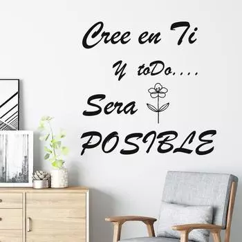 WZ9061 English Slogan Stick Figure Flower Bedroom Living Room Home Background Landscaping Decorative Wall Sticker 30*59cm/WZ9061