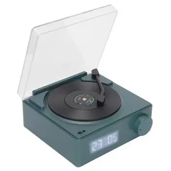 X11 Bluetooth Будильник Динамик 360 градусов стерео звук Ретро вращающийся виниловый диск Будильник темно-зеленого
