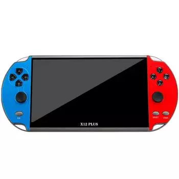 X12 Plus 7-дюймовая игровая консоль, встроенная в 1000 игр, 16 ГБ, портативная игра с двойным джойстиком синий/красный
