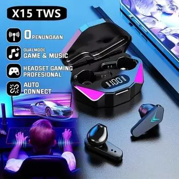 X15 TWS Беспроводные наушники 5.3 Bluetooth наушники 65 мс с низкой задержкой Esport игровая гарнитура геймер с микрофоном для xiaomi iphone белый