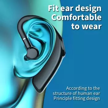 X18 Беспроводные наушники Bluetooth 5.1 с ушным крючком, один вкладыш с микрофоном, спортивная гарнитура-вкладыш чёрный