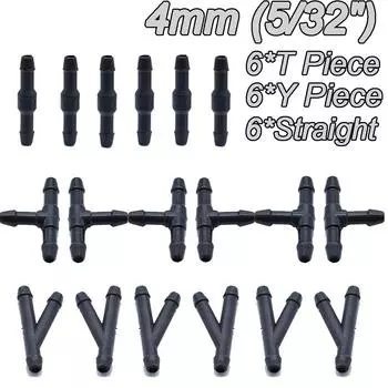 X18 Омыватель ветрового стекла, соединительный переходник для соединительной трубы, тройник, прямой, 3-ходовой Y-образный элемент, шланг для ремонта водяного насоса стеклоочистителя, колючая трубка чёрный