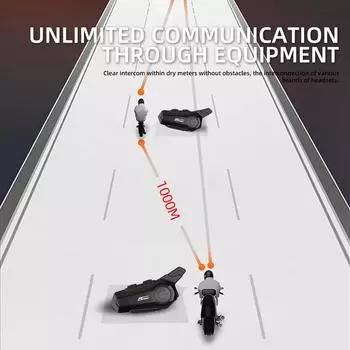 X1 Plus Bluetooth мотоциклетный интерком шлем гарнитура 2 гонщика 1000м коммуникатор интерфон водонепроницаемые наушники