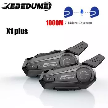 X1 Plus мотоциклетный Bluetooth 1000M интерком шлем гарнитура для 2 гонщиков Intercomunicador мото водостойкие наушники для внутренней связи