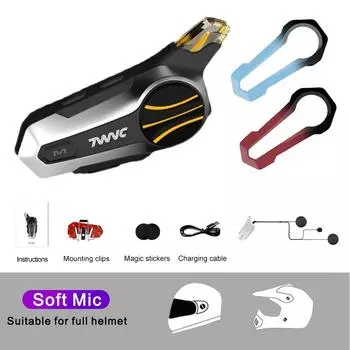 X1 Pro мотоциклетный шлем, интерком, Bluetooth 5,3, гарнитура, коммуникатор, 1000 м, домофон для 2 гонщиков, рация на вынос для езды на открытом воздухе Soft Mic