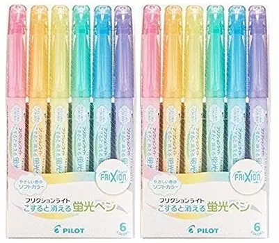 x2 Пилотный хайлайтер Frixion Light Soft Color, набор из 6 шт. (СФЛ-60SL-6CS)
