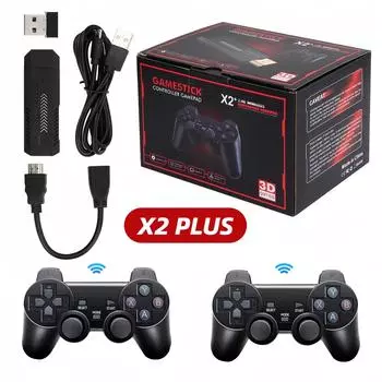 X2 plus 4K Retro Game Console - 128 ГБ памяти, двойной беспроводной контроллер, поддержка 40 симуляторов, идеальный подарок для геймеров 64GB
