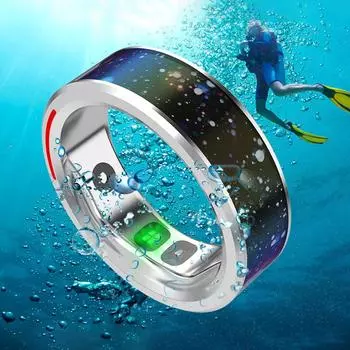 X2 Smart Health Ring Heart Rate Blood Кислород Температура Сон Тренировка Кольцо Bluetooth Touch Видео Музыка Фотография 6 чёрный