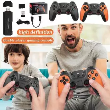 X2 Ultra Retro Game Stick 4K, игровая видеоконсоль Plug And Play с 128G/40000+ играми, выходом для ТВ с беспроводным контроллером 2.4G, игровая приставка One Size