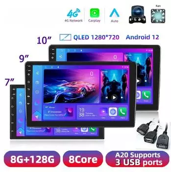 X2din Android 12 автомобильный радиоприемник мультимедийный плеер универсальный 7 9 10 Carplay стерео 4G GPS DVD для Nissan Hyundai Toyota CR-V Kia 3USB