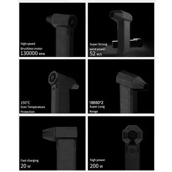 X3 130000 об/мин турбовентиляторный бесщеточный двигатель 52M/S высокоскоростной канальный вентилятор мини турбореактивный вентилятор турбовентилятор 200 Вт мощный вентилятор высокой производительности чёрный