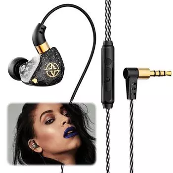 X6 Wired Deep Bass Dynamic In-Ear Earphones With Mic HiFi Stereo Earphones 3.5mm синий