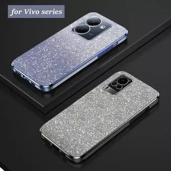 X70 x90 x80 Роскошный чехол с градиентным блестящим покрытием для Vivo X90 X60 X80 X21 X23 X27 x90 pro, чехол Vivo S12 S17 S16 S15 S12 pro vivo X21 синий