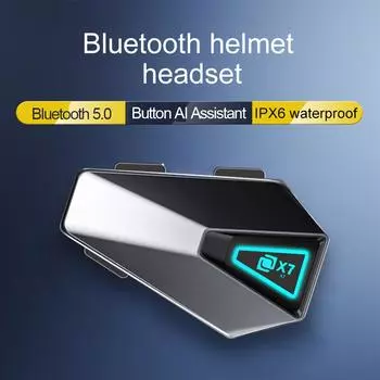 X7 Мотоциклетный шлем Гарнитура Стерео Голосовое Управление Bluetooth Hands Free Звонок IPX7 Водонепроницаемый С Окружающей Свечением