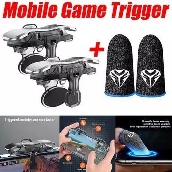 X8 Мобильный игровой триггер 6 пальцев Чувствительный стреляющий телефонный игровой триггер L1 R1 Клавиши прицеливания Игровой контроллер для PUBG Phone Gaming