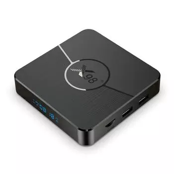 X98 Plus Android 11.0 Smart TV Box Amlogic S905W2 UHD 4K медиаплеер 2.4G/5G двухдиапазонный WiFi BT AV1 US-16G чёрный