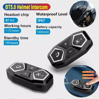 X-11 Мотоциклетный шлем Гарнитура Bluetooth 5.0 Handsfree Автоответчик IP67 Водонепроницаемый 2 в 1 Type-C Для Наушников и Зарядки