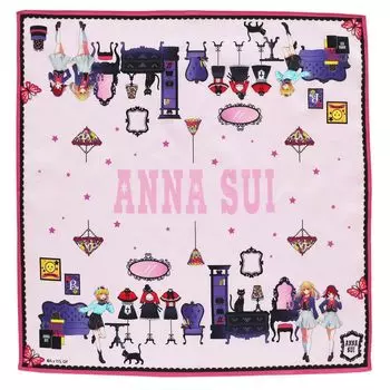 x Anna Sui Print Носовой платок New B Komachi x Boutique 52 см [Oshinoko] (розовый) [100% хлопок] Приблизительно. 000755-0003-01 розовый