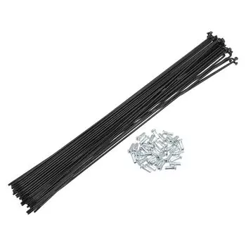 X AUTOHAUX 40 шт. 14G J-образные стальные спицы для велосипеда 280 мм, спицы для горного велосипеда с латунными ниппелями, спицы для горного велосипеда MTB 11,02 дюйма