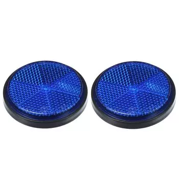 X AUTOHAUX Универсальный круглый отражатель Мотоциклетный мусор для Авто Прицепа Грузовика Мотоцикла Синий 2шт