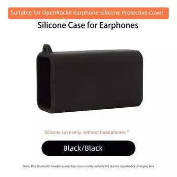 X Earphone Sleeves Earphone Case Charging Compartment Silicone Soft Case Earphone Case Integrated Cosmetics Bag Minimalist Drop-Resistant Anti-Scratch OpenRock X Black protective sleeve(Type 0 hook)