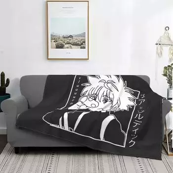 X Hunter Blanket Soft Flannel Fleece Warm Killua Zoldyck Anime Hxh Throw Blankets for Travel Bedding Bedspreads throw blanket 40x50in