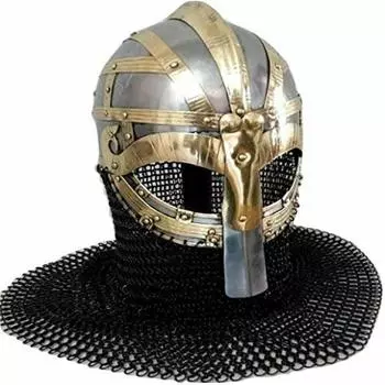 X-Mas 16Ga SCA LARP Шлем викинга Шлем вандала Valsgrde Костюм воина Новое серебро