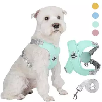 X-образный шлейка для домашних животных, жилет и поводок для маленьких собак Meidum, светоотражающая шлейка для щенков и кошек, дышащая сетка, прогулочные нагрудные ремни S