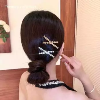 X-shaped Cross Hairpin Zircon Rhinestone Hair Clip Cute Streetwear
