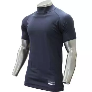 XANAX Baseball Undershirt High Neck Short Sleeve Navy S Made in Japan BUS-573 тёмно-синий