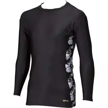XANAX Baseball Wear Undershirt Long Sleeve Round Neck Camouflage Pattern Black L Made in Japan BUS-308 чёрный