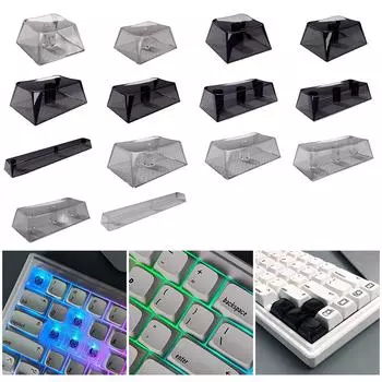 XDA Keycaps Механическая клавиатура Keycaps PC Material Зеркальный полупрозрачный Keycap 1.75 Keycap 1.25u чёрный