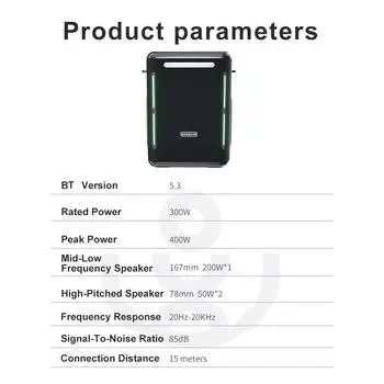 XDOBO Party 1981 Портативная беспроводная колонка с двумя микрофонами Технология BT5.3 IPX5 Водонепроницаемый 0 чёрный
