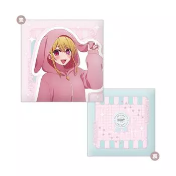 Xebec Square Mini Cushion Animal Pajamas Ruby W250 x H250 x D70mm Made of Polyester [Oshinoko] Ver. B: Approx.