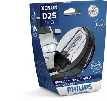 Ксеноновая лампа PHILIPS Xenon WhiteVision Gen2 5000K D2S HID 85122WHV2S1 Сделано в Европе
